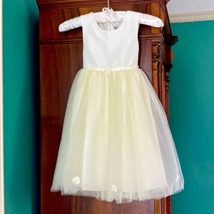 Organza & Tulle soft lemon yellow Easter Wedding Portrait Dress sz6 EUC Boutique